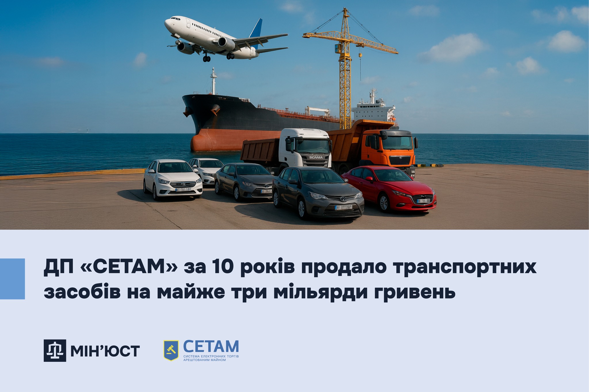 ДП «СЕТАМ» за 10 років продало транспортних засобів на майже три мільярди гривень - Фото